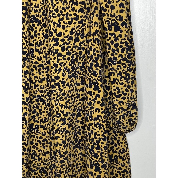 NWT WAYF Womens Pierce Leopard Long Sleeve Mini Dress Small Mock Neck Pockets - Picture 8 of 14